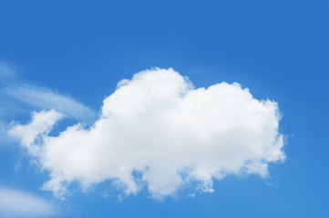 Obraz na płótnie Canvas One white cloud in blue sky.