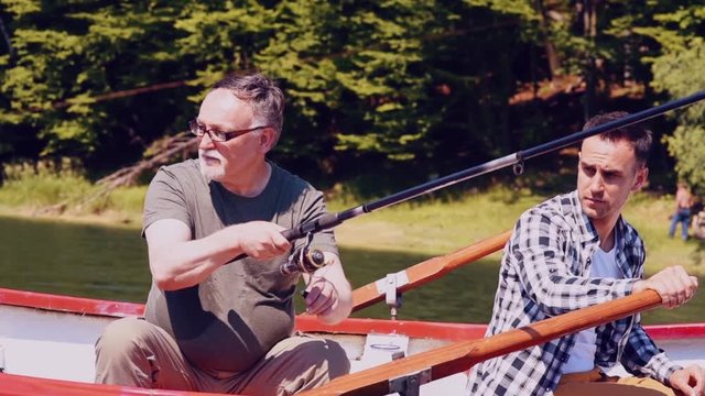 Men spending day outdoors together
