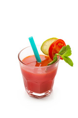 Fresh vegetable smoothie. Tomato juice