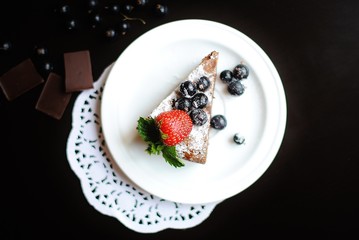 chocolate cake with berries