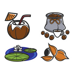 Different food and water lily