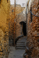 Oman Misfat al Abryeen village narrow alley