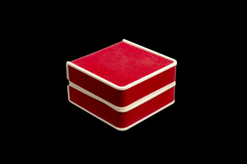 Red Gift box isolated on black background