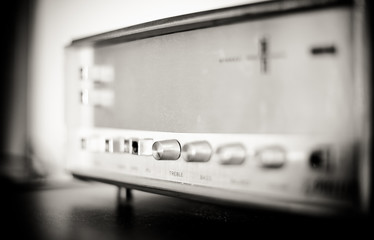 Vintage radio tuner black and white