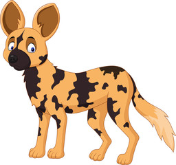 Cartoon African wild dog