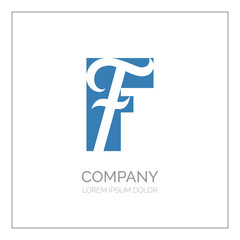 Obraz premium Creative F letter vector logo design. Vector sign. Character logotype symbols. Logo icon design for website