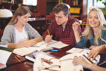 Students doing their homework together