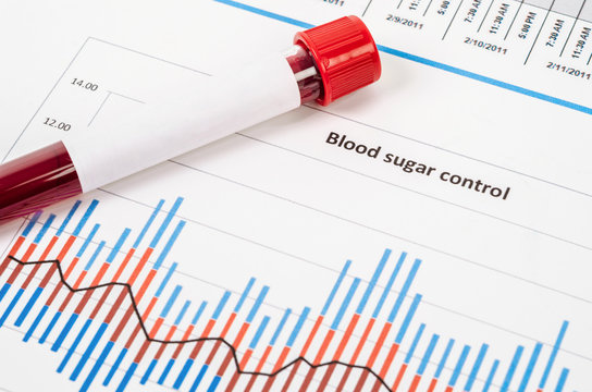 Sample blood for screening diabetic test in blood tube.