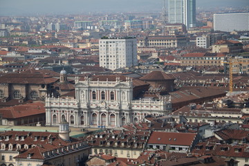 Obraz premium Turin and Risorgimento National Museum view from Mole Antonelliana, Piedmont Italy 