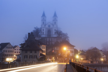 Fototapeta na wymiar Reformed Church in Aarburg