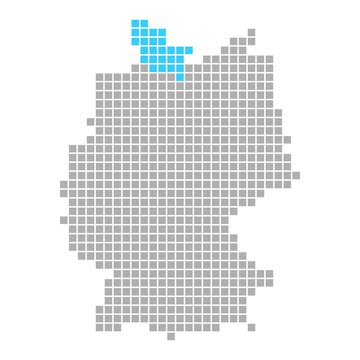 Markierung von Schleswig-Holstein auf Karte von Deutschland