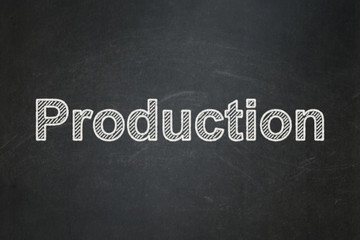 Fototapeta premium Business concept: Production on chalkboard background