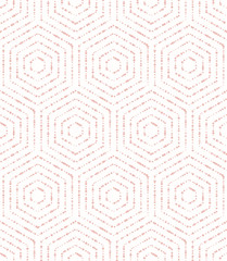 Geometric abstract vector hexagonal background. Geometric modern pink ornament. Seamless modern pattern