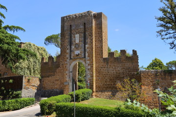 Fototapeta na wymiar City walls of town Orvieto Umbria in Italy
