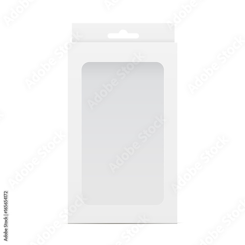 Download "White blank box mockup with transparent window and ...