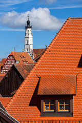 view of the historic town of Rothenburg ob der Tauber, Franconia, Bavaria, Germany