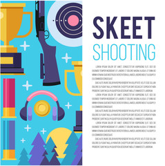 Set of vector design elements with place for text. Shooting Skeet. Vector illustration. - 165655765