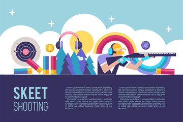 Shooting Skeet. Vector illustration with place for text.