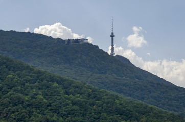 Landscape on the part of Vitosha mountain with television tower in Vitosha mountain, Bulgaria