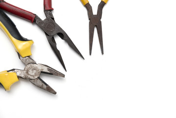 Mechanic tools isolated white background