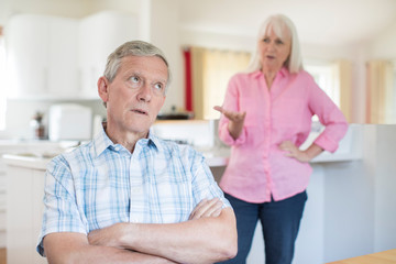 Fototapeta premium Senior Couple Having Argument At Home