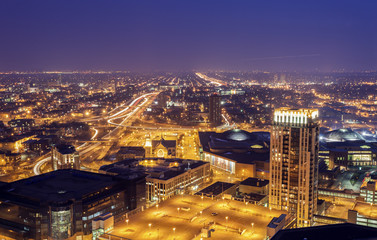 Fototapeta premium Panorama of Minneapolis at sunset