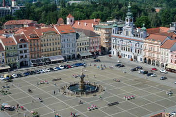 Ceske Budejovice square from above