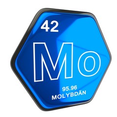 Molybdän Element blau