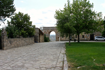 Fototapeta na wymiar The ancient Roman arch gate of Medinaceli, in Castile and Leon, Spain