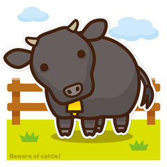 牛のいる牧場 黒毛和牛