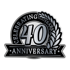 40 years anniversary logo template. Vector and illustration.
