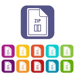 File ZIP icons set