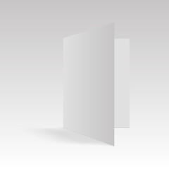 Mock up opened magazine, journal, booklet, postcard, flyer, business card or brochure . Vector Illustration.