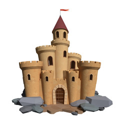 3d cartoon medieval castle