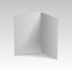 Mock up opened magazine, journal, booklet, postcard, flyer, business card or brochure . Vector Illustration