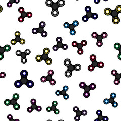 Seamless pattern with black spinners. Vector