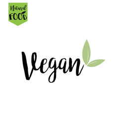 vegan, natural, bio food logo in vector