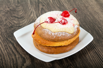 Pancake with cherry