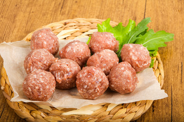 Raw meat balls