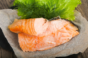 Steamed salmon