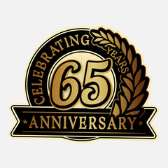 65 years anniversary logo template. Vector and illustration.
