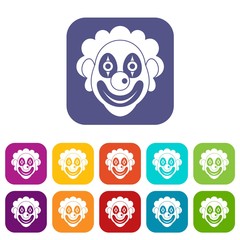 Clown icons set