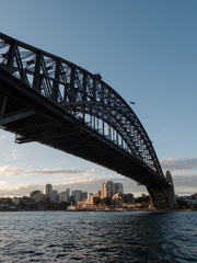 Iconinc Sydney Harbour Bridge in a sunset time.