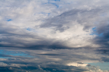 Fototapeta premium Blue sky with gray and white clouds. cumulonimbus. background, nature.