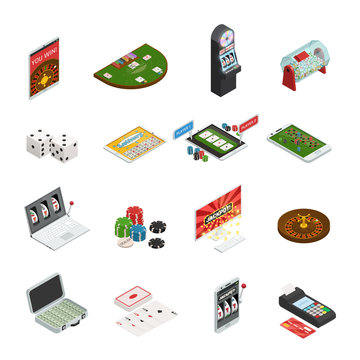 Gambling Colored Isometric Icons