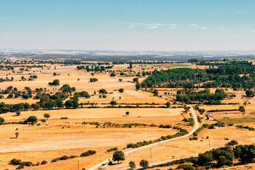 Fototapeta na wymiar spanish arid landscape at castile