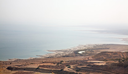 View of dead sea near Ein Gedi national park. Israel