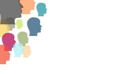 Hintergrund aus bunten Köpfen Profil