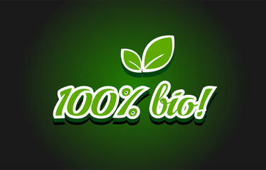 Fototapeta premium 100% bio text logo icon design