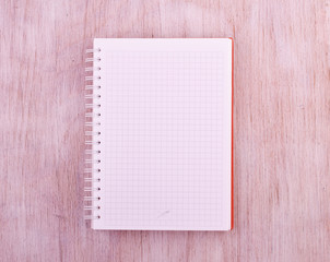 Empty notebook on table